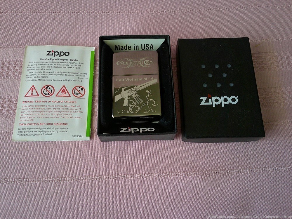 Only 150 USA Made Rare Case XX Zippo Colt Vietnam M-16 Firearms Lighter!-img-12
