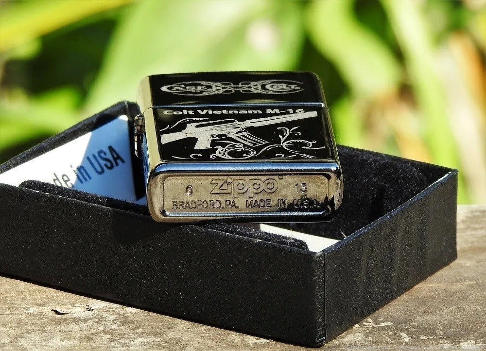 Only 150 USA Made Rare Case XX Zippo Colt Vietnam M-16 Firearms Lighter!-img-54