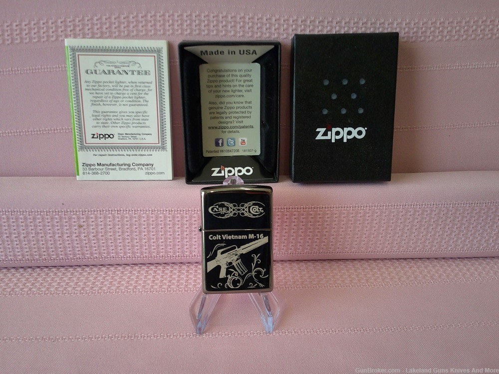 Only 150 USA Made Rare Case XX Zippo Colt Vietnam M-16 Firearms Lighter!-img-4