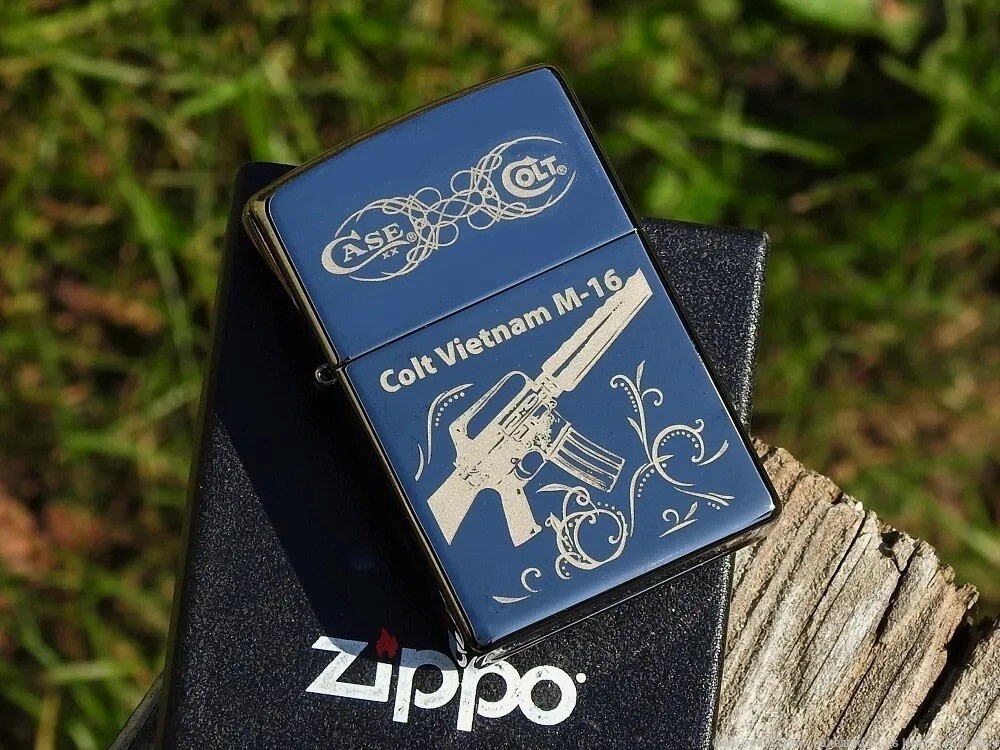 Only 150 USA Made Rare Case XX Zippo Colt Vietnam M-16 Firearms Lighter!-img-51