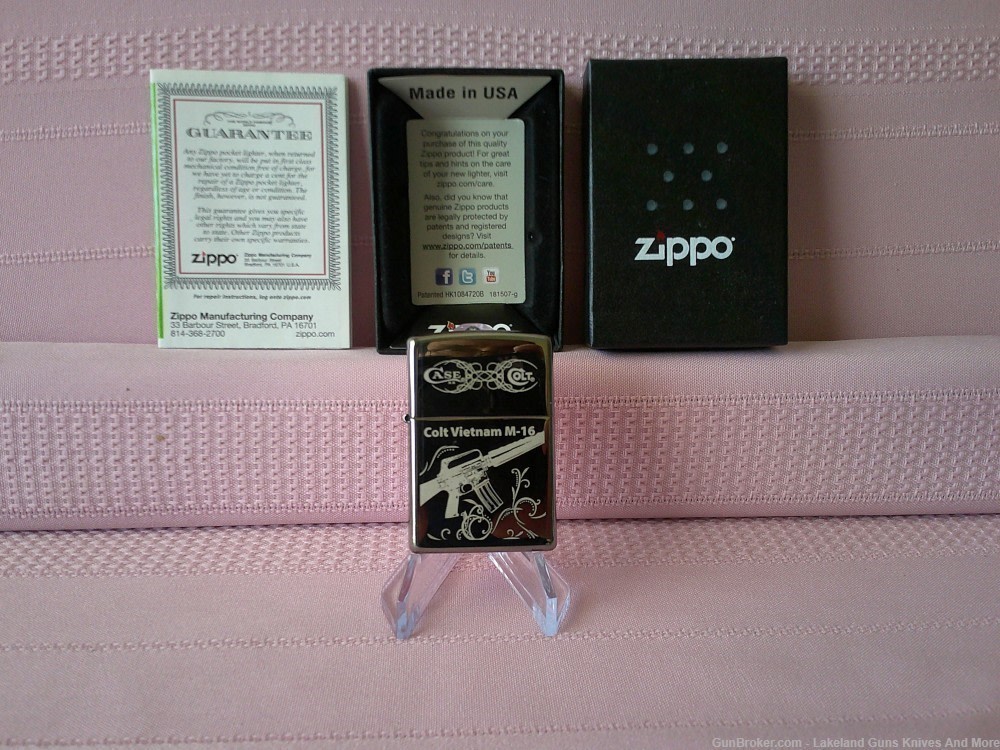 Only 150 USA Made Rare Case XX Zippo Colt Vietnam M-16 Firearms Lighter!-img-0