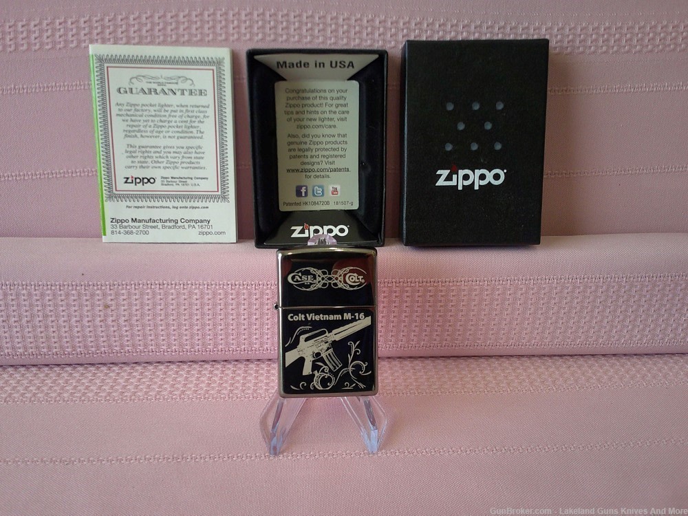 Only 150 USA Made Rare Case XX Zippo Colt Vietnam M-16 Firearms Lighter!-img-3