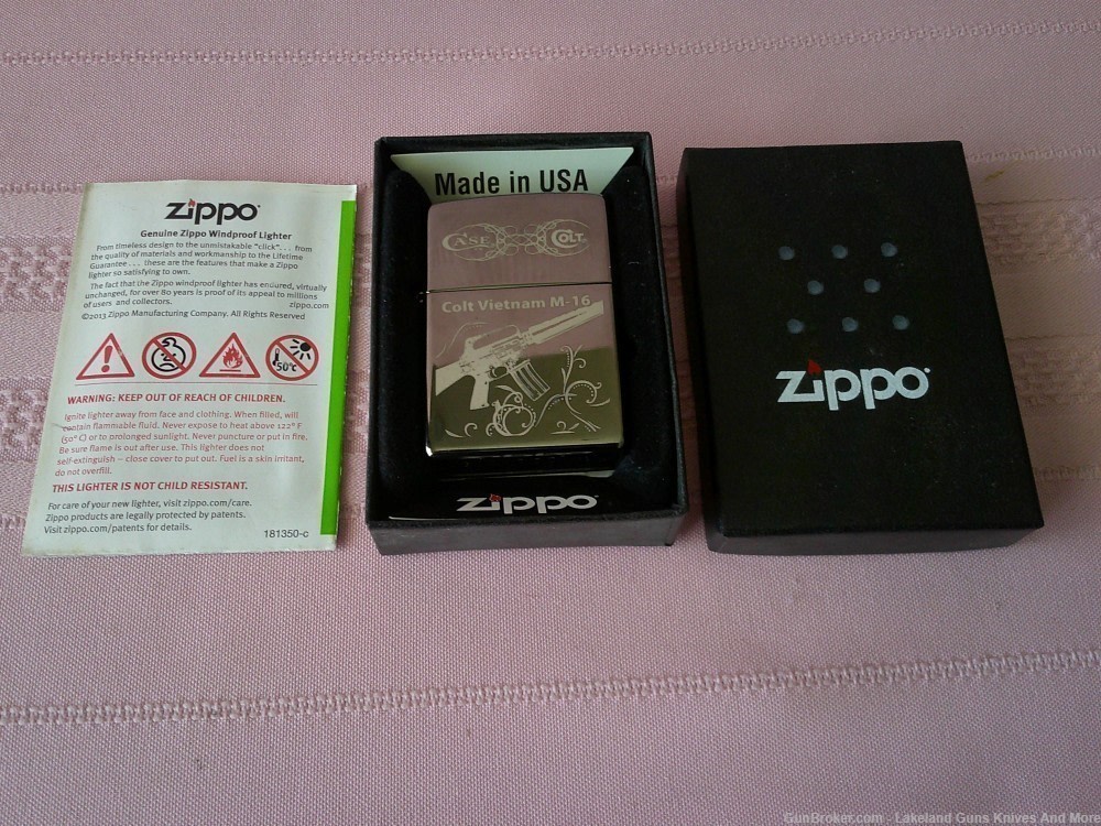 Only 150 USA Made Rare Case XX Zippo Colt Vietnam M-16 Firearms Lighter!-img-13
