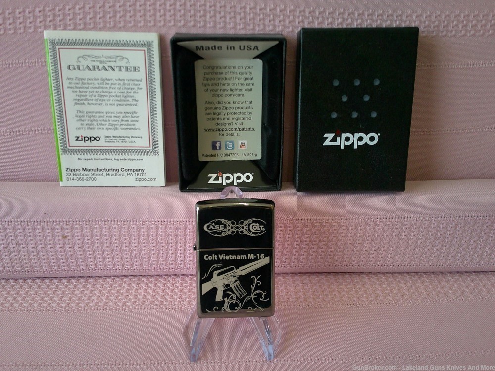 Only 150 USA Made Rare Case XX Zippo Colt Vietnam M-16 Firearms Lighter!-img-2