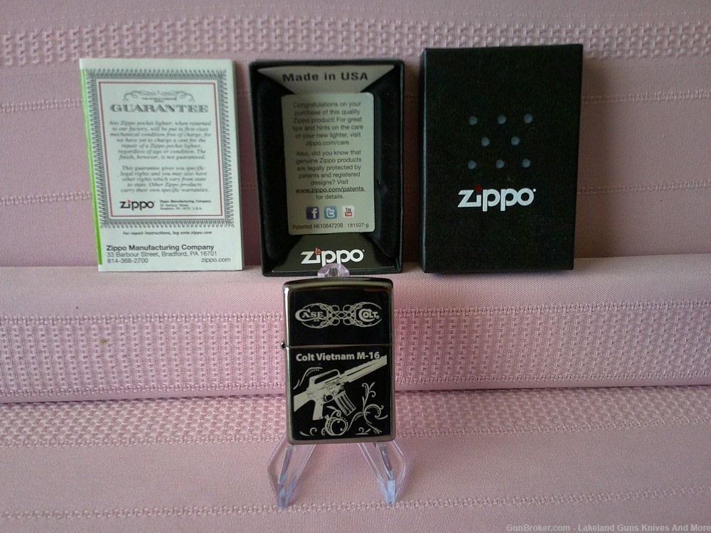 Only 150 USA Made Rare Case XX Zippo Colt Vietnam M-16 Firearms Lighter!-img-17