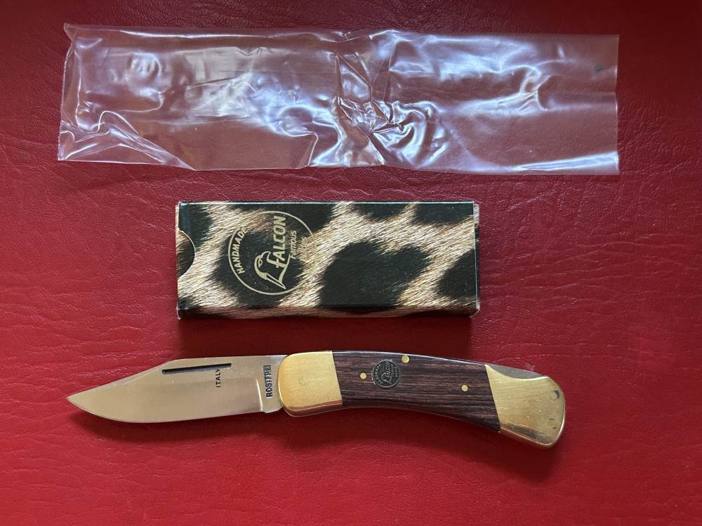 Vintage 1980’s Falcon Italy Handmade Small Lock Back Pocket Knife NOS-img-0