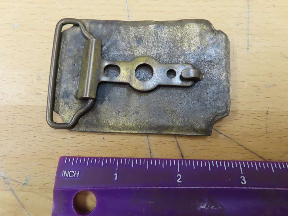 Vintage U.S. Army Ranger Belt Buckle, Brass, 3" x 2", 4.3 oz.-img-2