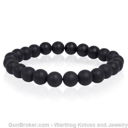 ITALGEM STEEL Men's Onyx Gemstone Stretch Bead Bracelet.8.7".BB3L.*REDUCED*-img-2