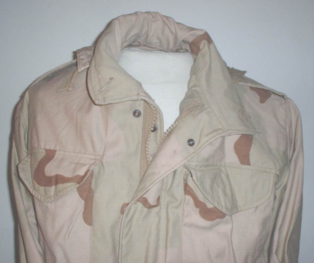 US Army M-65 field jacket small long, DCU desert camo, Golden 1989 NICE!-img-0