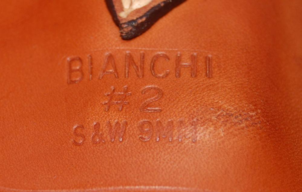 Tan Bianchi Model 2 LH Leather 4" Holster S&W 59 39 Colt Commander -img-3