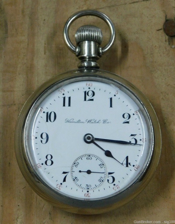ANTIQUE 1912 HAMILTON 18S SALESMAN SAMPLE DISPLAY POCKET WATCH, RUNS GREAT-img-1