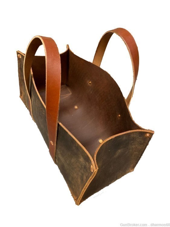 Buffalo Bison Leather Tote Tool Bag - Ammo, Gardening, Outdoorsmen - NEW-img-0