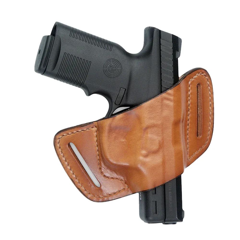 Front Line Belt-Slide Leather Holster for Glock 26/27-img-0