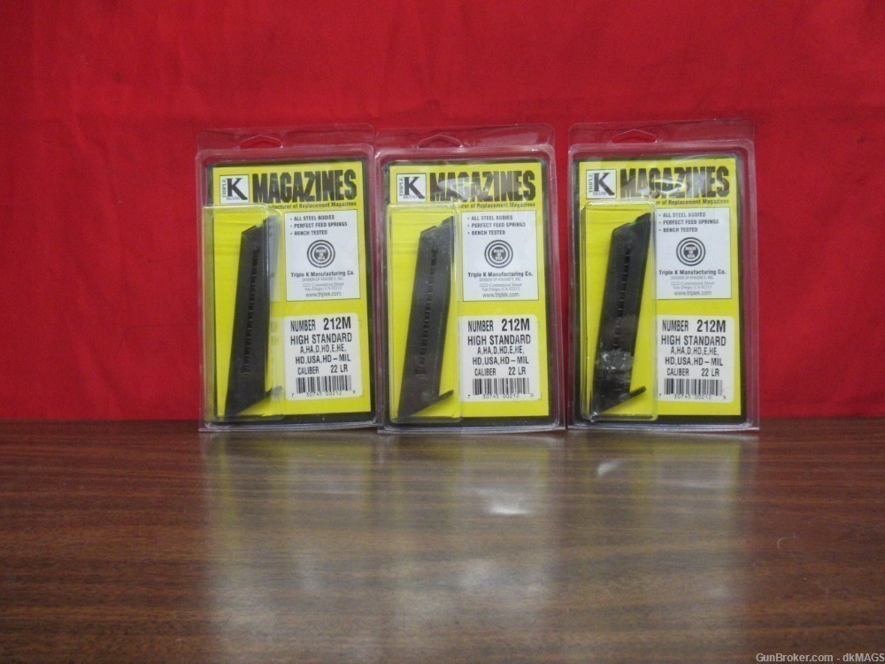 3 High Standard A HA D HD E HE .22 10 Round Magazines 212M-img-0