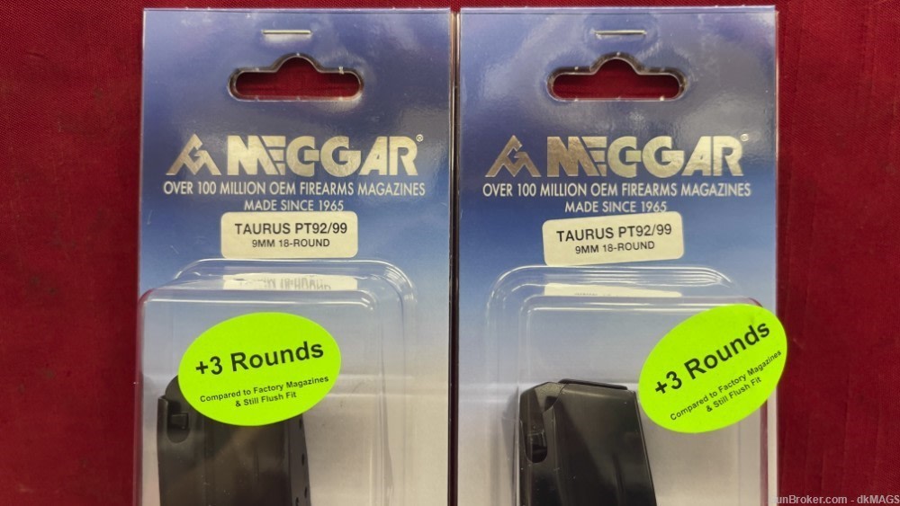 2 MecGar Taurus PT92 PT99 9mm 18rd 18 Round Pistol Magazines Mags Clips-img-1