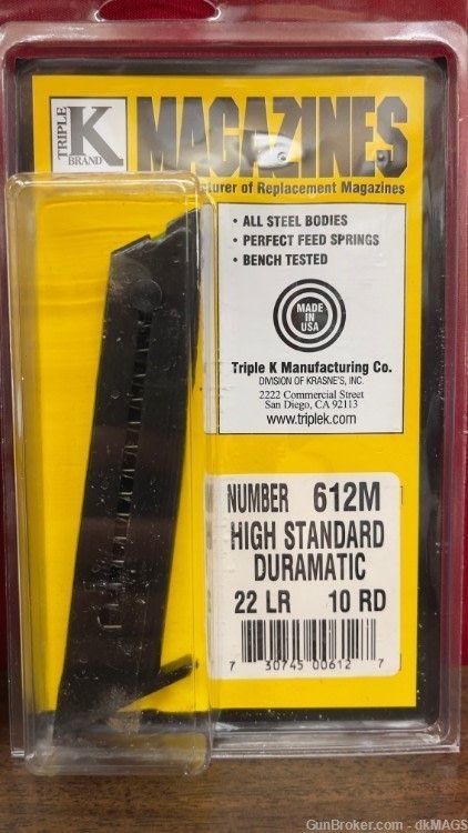 3 Triple K 612M High Standard Duramatic .22 LR 10 RD Magazines Mags Clips-img-1
