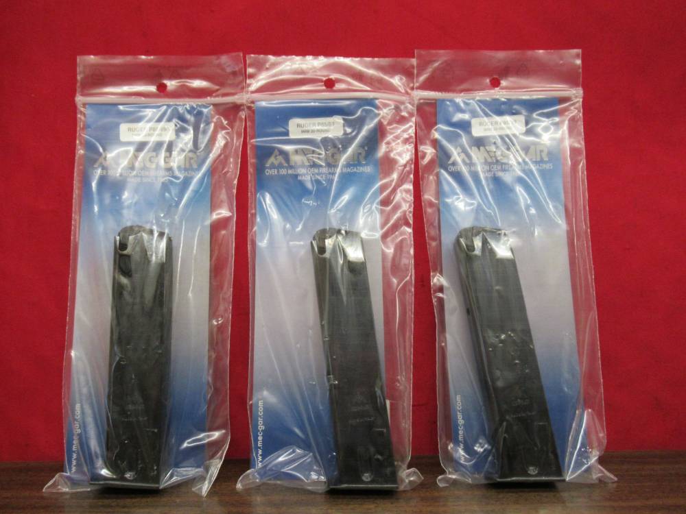 3 Mec-Gar Ruger P85 P89 9mm 9x19 20 Round Blued Steel Magazines Mags Clips-img-0