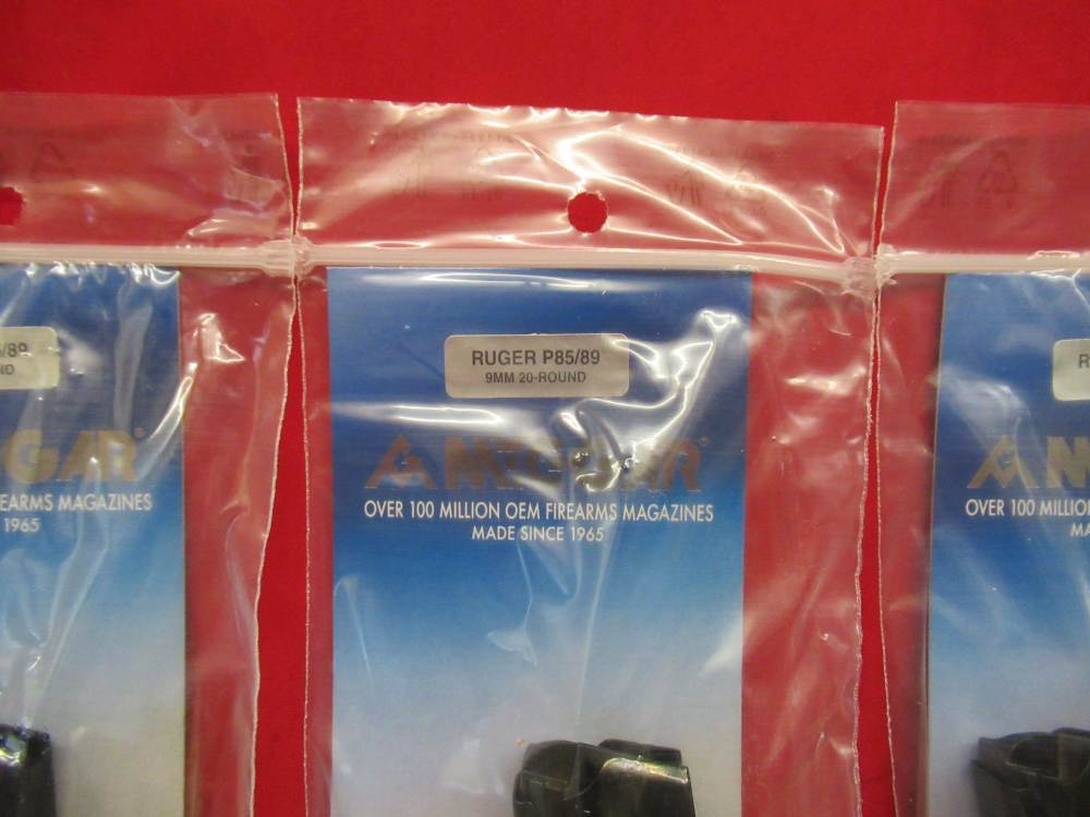 3 Mec-Gar Ruger P85 P89 9mm 9x19 20 Round Blued Steel Magazines Mags Clips-img-1