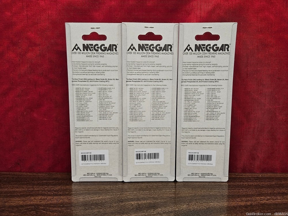 3 Mec Gar CZ75 Compact 10rd 10 Round 9mm Mags MGCZCOMP10B-img-1