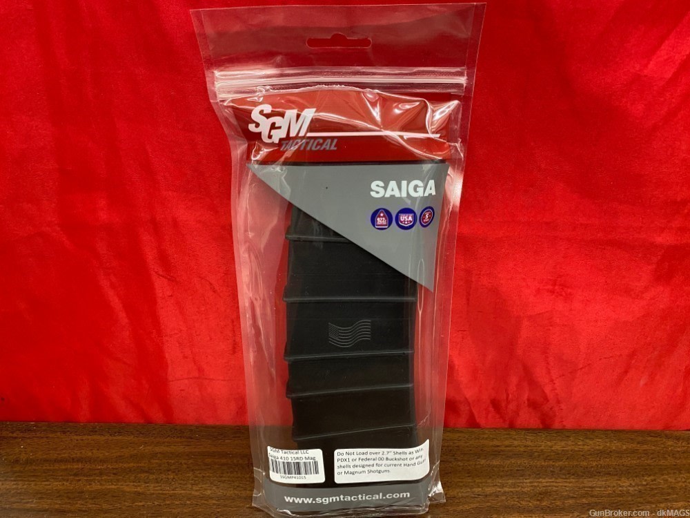 SGM Tactical Saiga 410 Gauge 15-Round Polymer Black Magazine-img-0