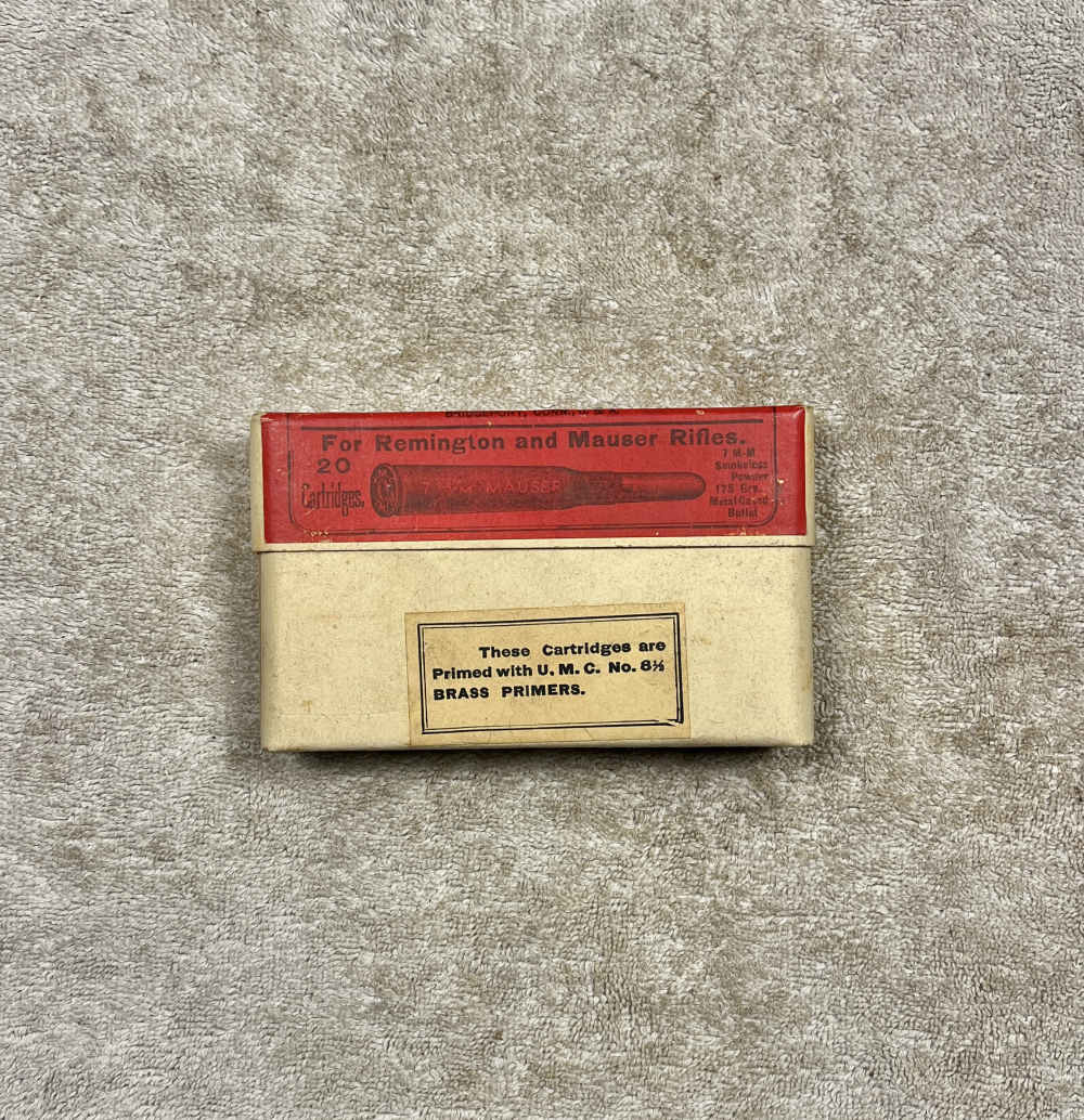 Vintage Box 7mm Mauser Union Metallic Cartridge Co. Full Box -img-0