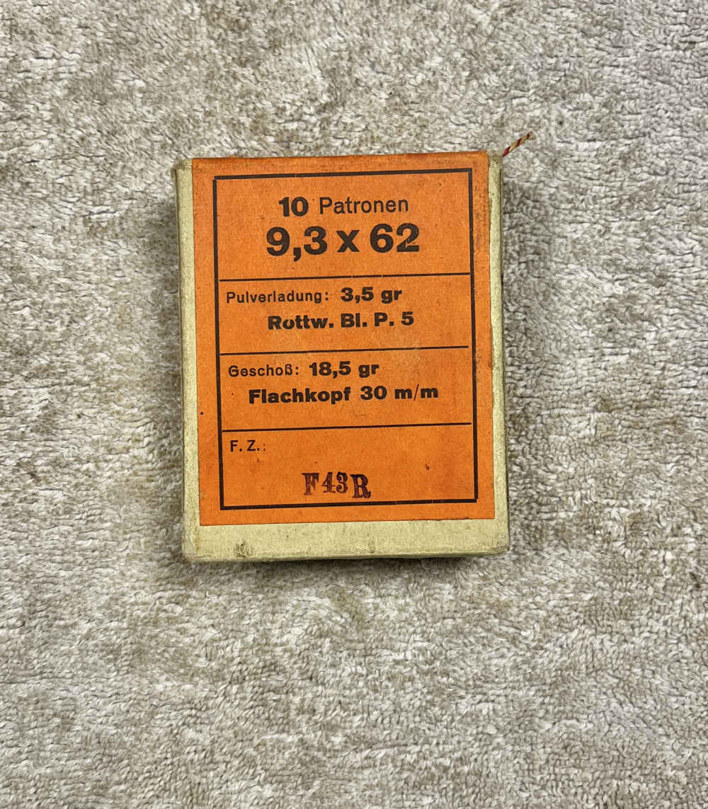 Vintage Box RWS 9.3 x 62 Sinoxid Ammo full box-img-1