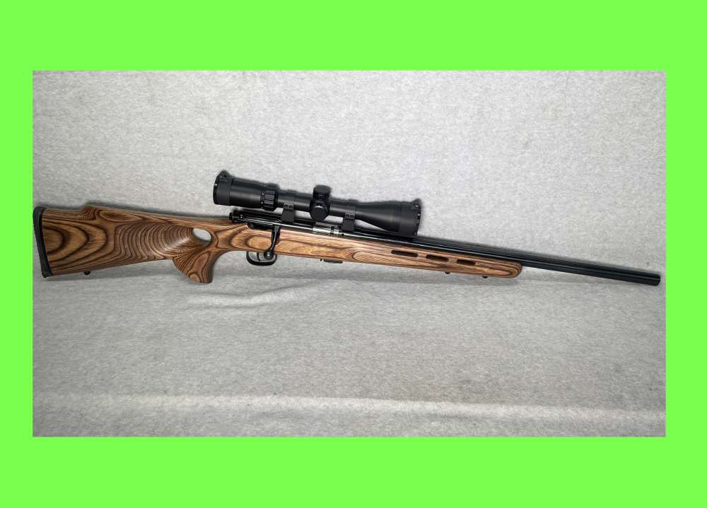 SAVAGE MARK II BTV Bolt Action Rifle .22 LR 22 MKII Blue 21” Laminate SCOPE-img-0