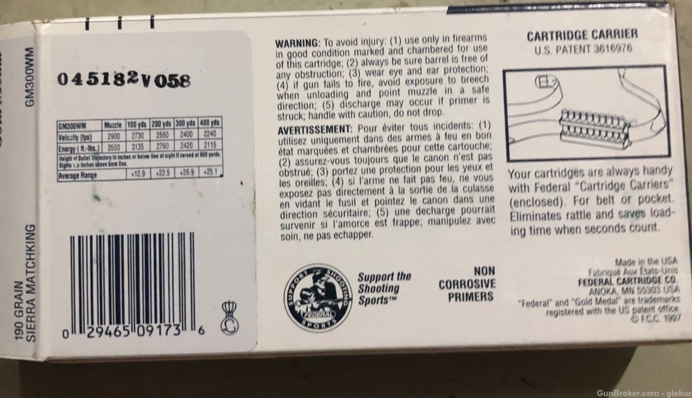 Federal GM300WM Premium 300 Win Mag Sierra MatchKing Bthp 190 GR - 20rd Box-img-2
