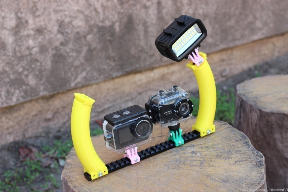 ActionCam CurvyGrip Handle - Turn Picatinny Rail into Underwater Diving Rig-img-4