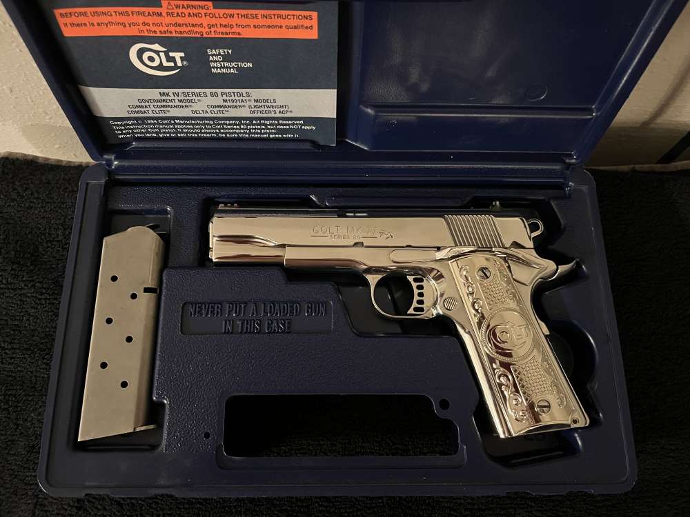 Colt 1911 Series 80 .45acp Breathtaking bright stainless! -img-1