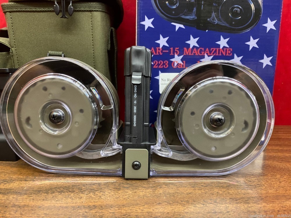 ODG OD Green RWB AR-15 M4 M16 .223 / 5.56 100 RD Drum Magazine Mag Clip-img-1