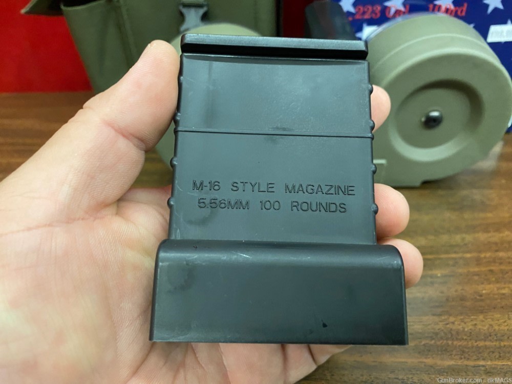 ODG OD Green RWB AR-15 M4 M16 .223 / 5.56 100 RD Drum Magazine Mag Clip-img-9