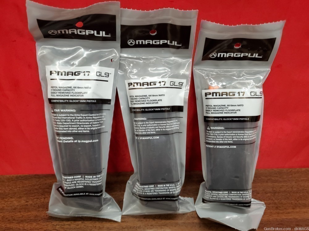 3 Glock 17 Magazines PMag Magpul 9mm 17rd Magazines G26 G19 G34 G45-img-0