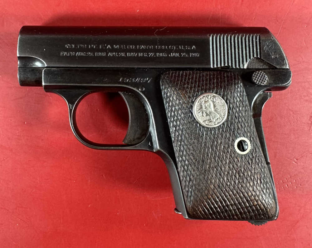 1917 Colt M1908 Vest Pocket Hammerless .25 ACP. Walnut. Excellent Condition-img-10