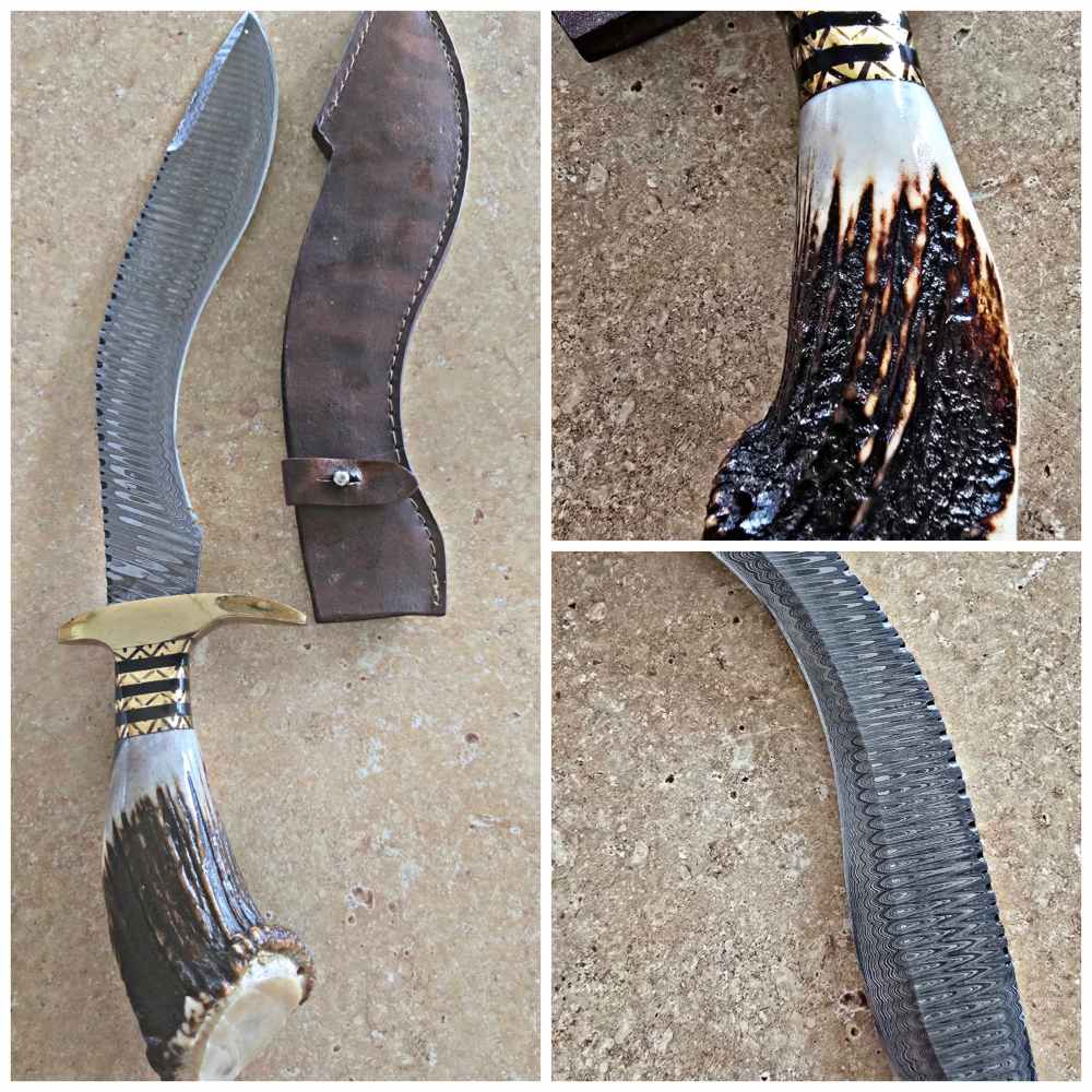 Damascus hand-made hand-forged CROWN STAG KUKRI -img-0