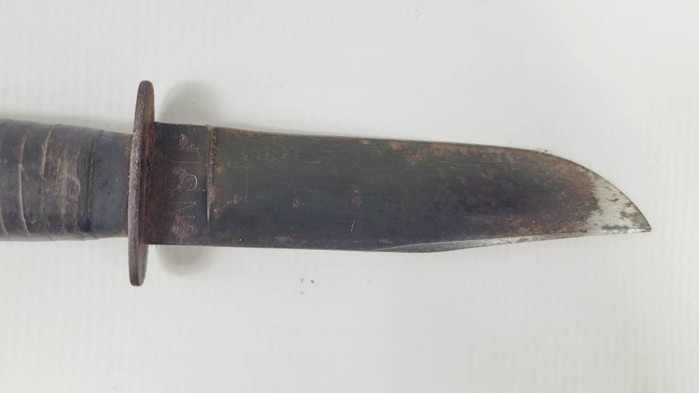 US Navy Boker & Co Knife, WWII Era w Sheath-img-2