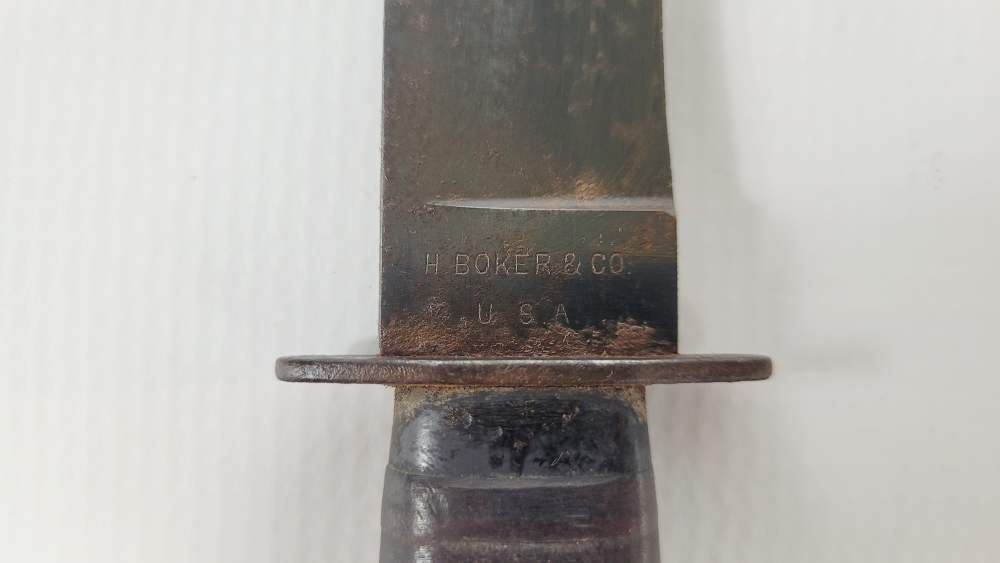 US Navy Boker & Co Knife, WWII Era w Sheath-img-5