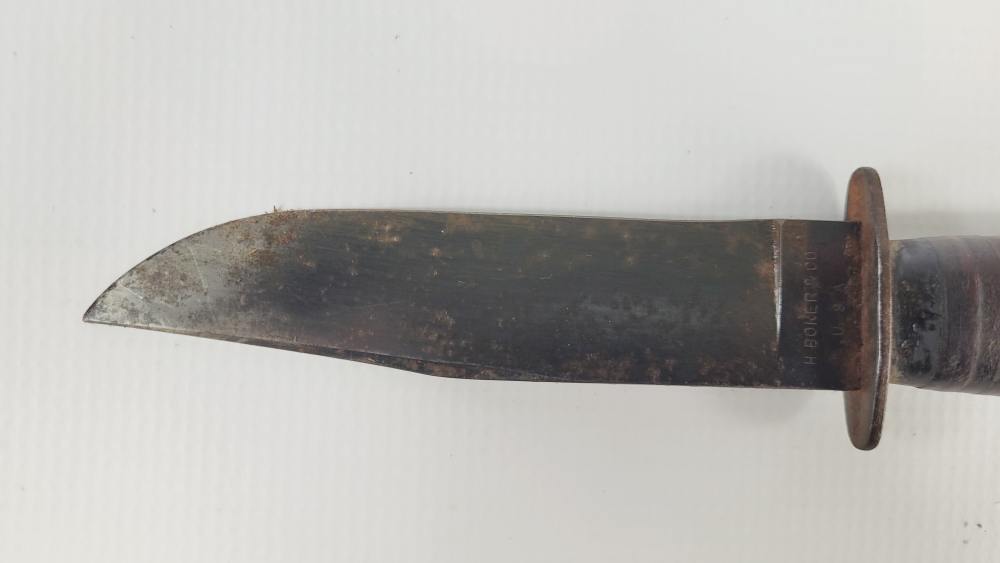 US Navy Boker & Co Knife, WWII Era w Sheath-img-1