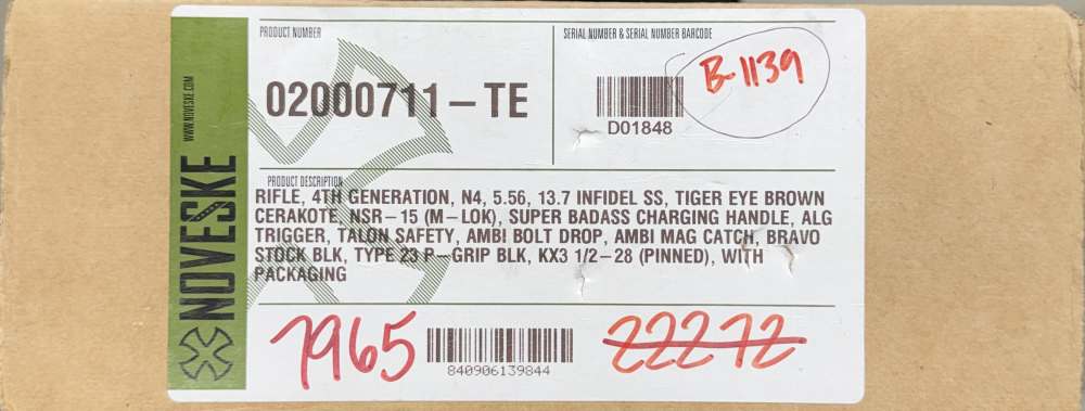 New! Noveske N4 Infidel 13.7" P&W Flaming Pig 5.56 NATO Tiger Eye Brown -img-6