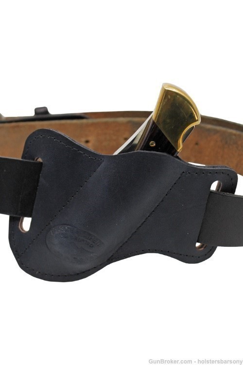 Barsony Black Leather Horizontal Canted Knife Sheath-img-0