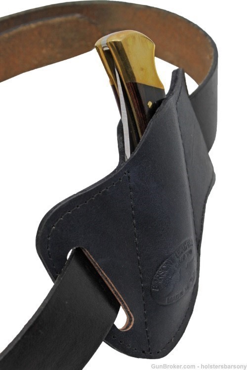 Barsony Black Leather Horizontal Canted Knife Sheath-img-1