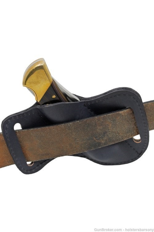 Barsony Black Leather Horizontal Canted Knife Sheath-img-2
