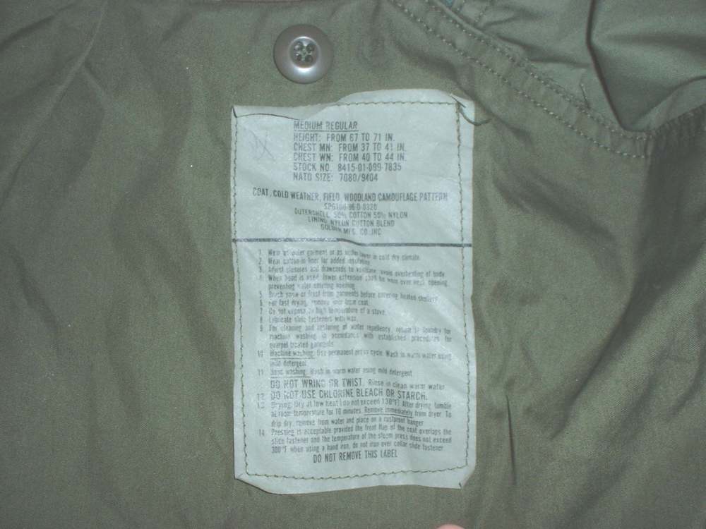 US Army M-65 field jacket woodland camouflage, Med-Reg, Golden 1996-img-5