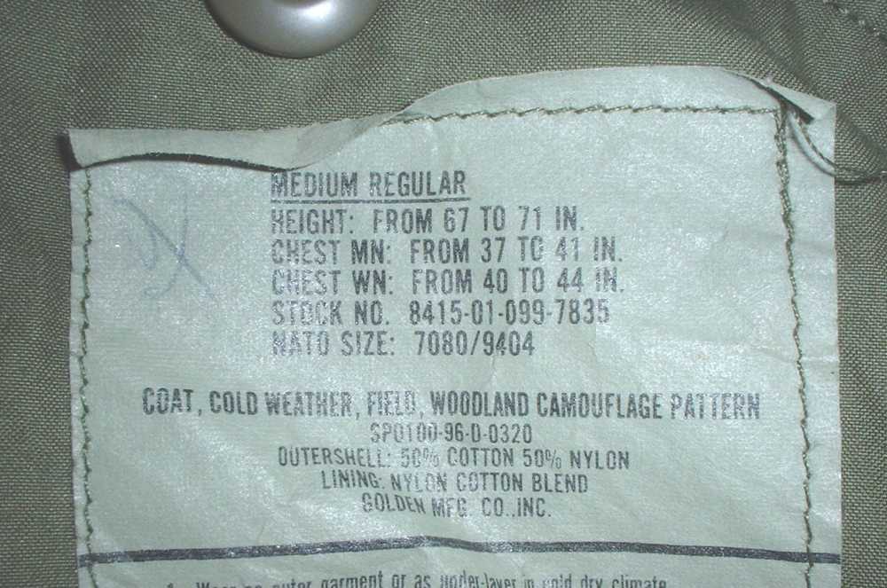 US Army M-65 field jacket woodland camouflage, Med-Reg, Golden 1996-img-4