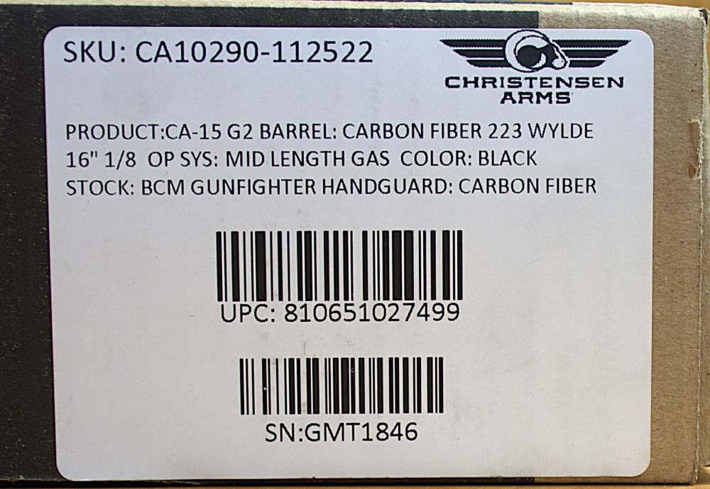 NIB Christensen Arms CA-15 G2 Semi-Auto Rifle Carbon Fiber Barrel 223 Wylde-img-2