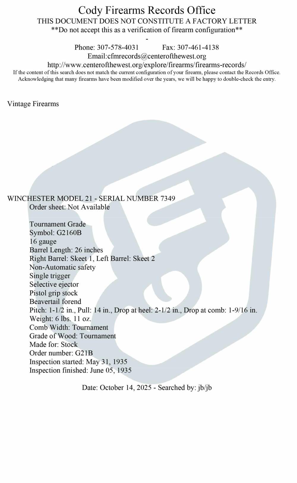 WINCHESTER MODEL 21 TOURNAMENT SKEET 16GA – 2 BARRELS, LETTER-img-24