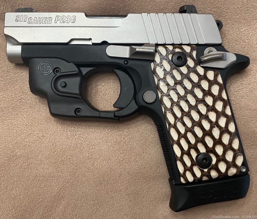 Genuine Cobra Skin Grips for SIG SAUER P238 .380 ACP GRIPS ONLY-img-1