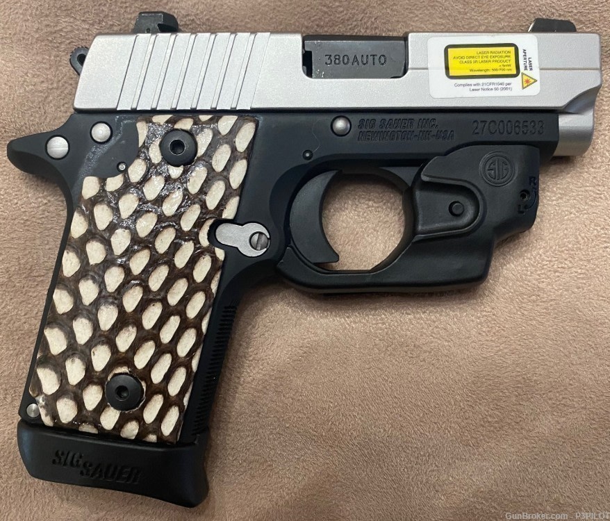Genuine Cobra Skin Grips for SIG SAUER P238 .380 ACP GRIPS ONLY-img-0