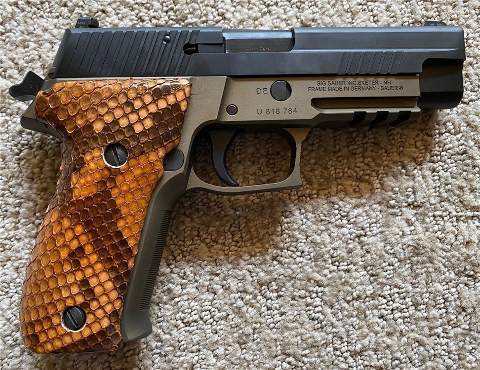 Genuine Python skin grips for Sig Sauer P226 9mm Pistol GRIPS ONLY-img-0