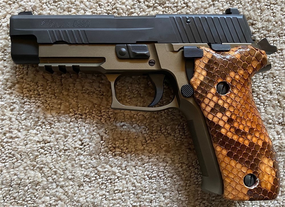 Genuine Python skin grips for Sig Sauer P226 9mm Pistol GRIPS ONLY-img-1